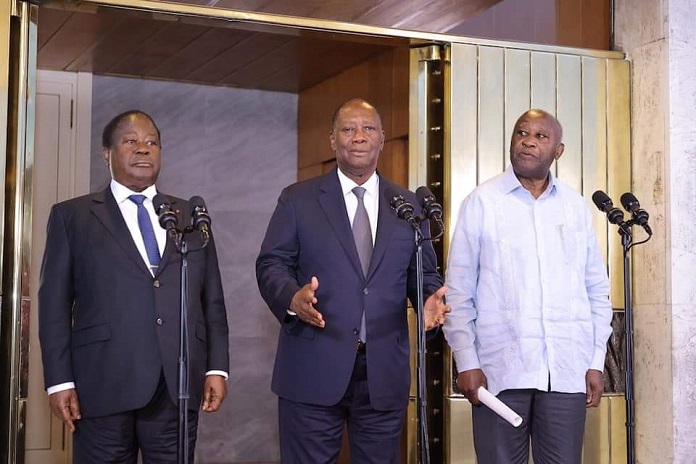 C Te D Ivoire Le Pr Sident Ouattara Et Ses Pr D Cesseurs Gbagbo Et