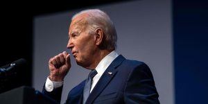 US President Joe Biden participates in an economic summit with Representative Steven Horsford (D-NV)
