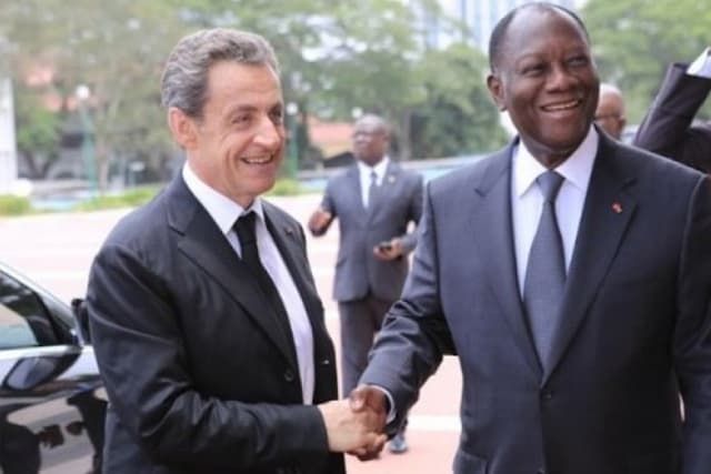 L’ancien président français Nicolas Sarkozy ,le Président des Ivoiriens Alassane Ouattara