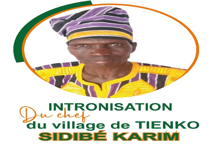 Tienko : le 25 ème chef du village Intronisé le 7 décembre