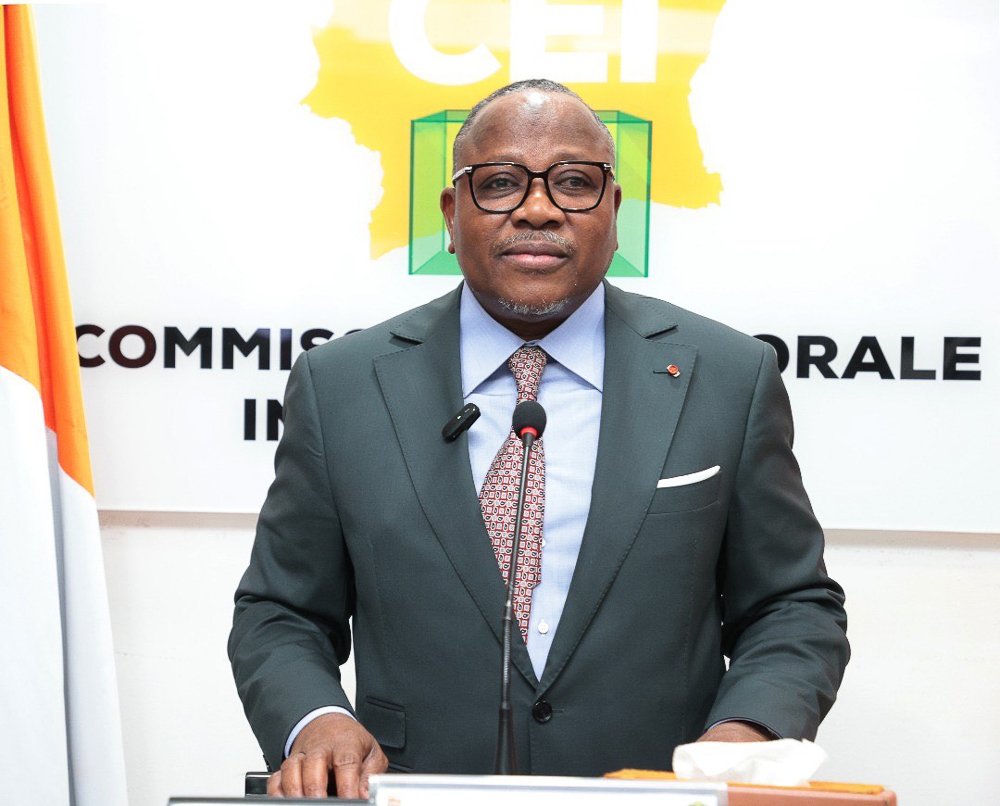 Le président de la Commission électorale indépendante (CEI), Ibrahime Coulibaly-Kuibiert.
